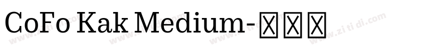 CoFo Kak Medium字体转换